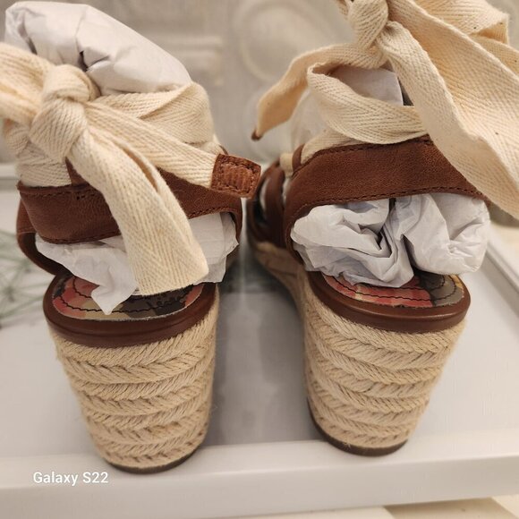 PATRICIA Nash Riva Wedge Sandals Tan Leather. SZ 8, NIB - Picture 12 of 13